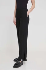 Kalhoty Calvin Klein Jeans dámské, černá barva, jednoduché, high waist, J20J223280
