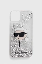 Obal na telefon Karl Lagerfeld iPhone 14 Plus 6,7 stříbrná barva