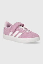 Dětské semišové sneakers boty adidas VL COURT 3.0 EL C fialová barva