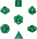 Sada kostek Chessex Opaque Polyhedral 7-Die Set - Green with White