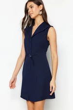 Trendyol Navy Blue Belted Mini Woven Jacket Woven Dress