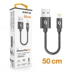 Datový kabel ALIGATOR PREMIUM 2A, Lightning 50cm, černá