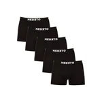 Nedeto 5PACK pánské boxerky černé (5NDTB001-brand) XXL