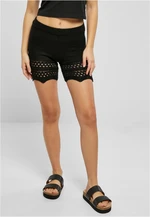 Women's crochet shorts black