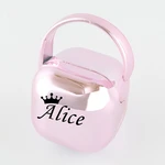 Luxury Any Name And Photo Can Customized Unique Gift Pacifier Storage Box Dustproof Soother Container Bling Pacifier Travel Box