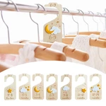 Wooden Baby Wardrobe Divider 7-Piece Set Newborn 24 Months Wardrobe Clothes Organizer Wood Hanger Dividers