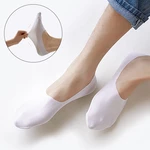 Invisible Mesh Ice Silk Hollow Breathable Boat Socks Men Woman Summer Silicone Heel Anti Slip Thin Cotton Business Socks
