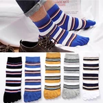 5 Pairs Bright Color Cotton Men Socks Short Colorful Striped Street Fashion Casual Sport Happy Socks with Toes Male Cheap Sox