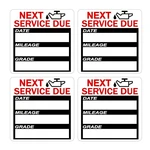 80 Pcs Oil Change Maintenance Service Reminder Stickers Window Rectangle Adhesive Labels Stickers Car Sticker "NEXT SERVICE DUE"