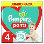 PAMPERS Pants plienkové nohavičky veľ. 4 (9 - 15 kg) 52 ks