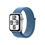 Apple Watch SE Cellular 44 mm sport loop smart hodinky Silver/Winter Blue