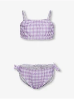 Light purple girly checkered swimwear ONLY Irena - Girls