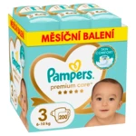 PAMPERS Premium Care plenky vel. 3, 6-10 kg měsíční balení 200 ks