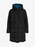 Čierny dámska zimná prešívaný kabát VILA Vikaria Padded L/S Coat