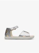 Girl's leather sandals in silver color Camper - Girls