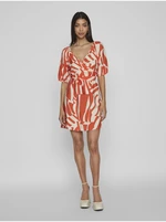 Cream-orange women's patterned dress VILA Dogma - Women's