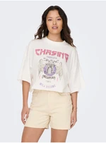 White Women's Oversize T-Shirt ONLY Lucy - Women