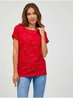 SAM73 Red Women patterned T-Shirt SAM 73 Heqa - Women