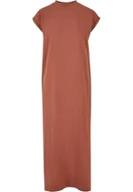 Women's terracotta dress with long shoulders