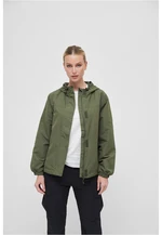 Women's summer windbreaker with front zipper olive