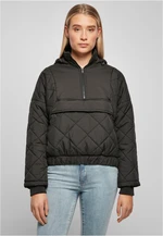 Women's Oversized Diamond Quilted Tug Jacket Black