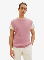 Pink men's sweater vest Tom Tailor - Men's