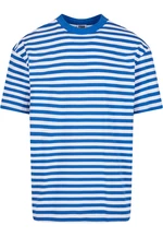 Men's T-Shirt Regular Stripe - White/Royal Blue