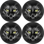 Bertoni Home Unisex's 4 Thick Round Table Pads Set Nero