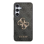 Zadní kryt Guess PU 4G Metal Logo pro  Samsung Galaxy S24, šedá