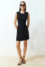 Trendyol Black Pocket Detailed Mini Woven Jacket Dress