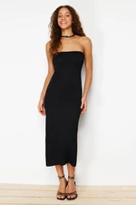 Trendyol Black Maxi Knitwear Strapless Dress