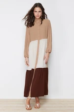 Trendyol Beige Color Block Woven Dress