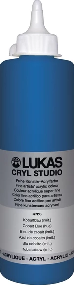 Lukas Cryl Studio Acrylic Paint Plastic Bottle Colori acrilici Cobalt Blue Hue 500 ml 1 pz