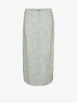 Cream patterned midi skirt with linen blend Vero Moda Mymilo - Women