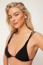 Trendyol Black Triangle Knotted Bikini Top