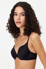 Trendyol Black Polyamide Rope Strap Padded Covered Knitted Bra