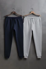 Trendyol Navy Blue Regular Cut Rubber Leg Basic 2 Pack Sweatpants