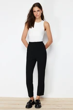 Trendyol Black Polyviscose Fabric Cigarette Molded Woven Trousers