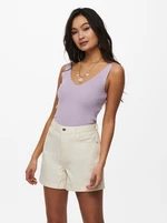 Light purple ribbed tank top JDY Nanna - Women