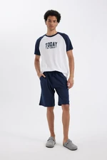 DEFACTO Regular Fit Printed Short Sleeve Pajama Set with Shorts