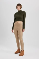 DEFACTO High Waist Basic Plain Suede Long Leggings