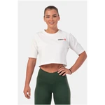 Dámský volný crop top Nebbia Minimalist Logo 600  Cream  L