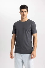 DEFACTO Slim Fit Crew Neck Premium Short Sleeve Cotton Basic T-Shirt