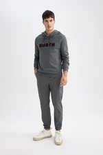 DEFACTO Men's Grey Elastic Leg Jogger Cotton Pants