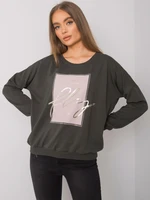 Dark khaki sweatshirt for women with Salisbury print