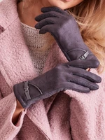 Women's elegant gloves in dark gray color