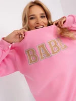 Pink oversized hoodie without hood