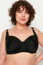 Trendyol Curve Black Mesh Detail Compression Balconette Bra