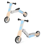 Spokey WOO-RIDE MULTI - Wooden children's balance bike and scooter in one, blue