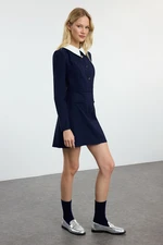 Trendyol Navy Blue Body-hugging Button Detailed Mini Woven Dress